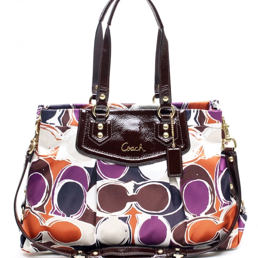 Coach handbag Ashley Hand Drawn Scarf Print